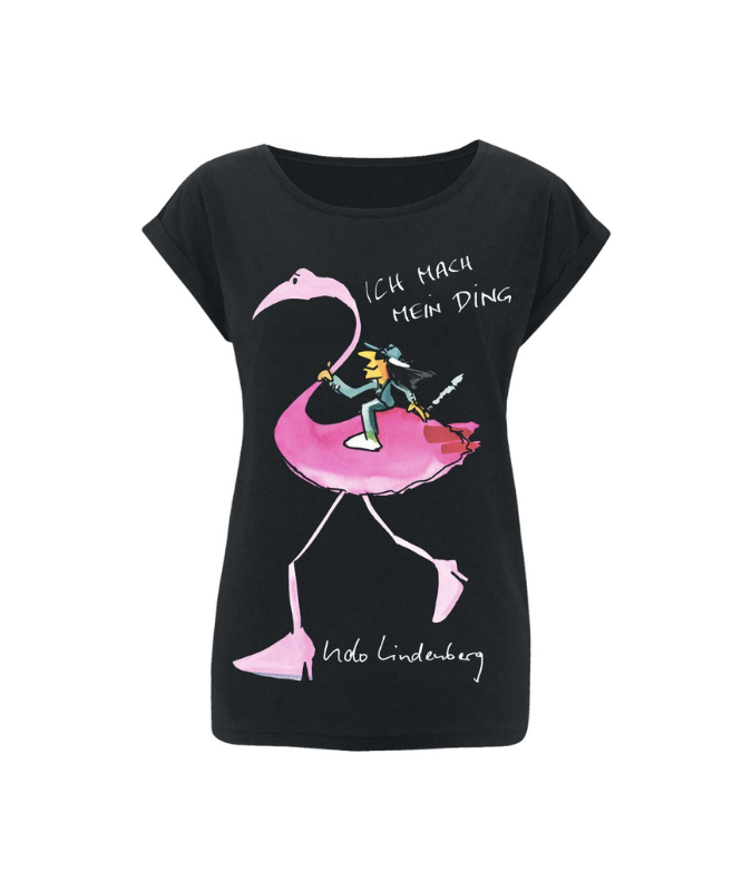 Flamingo Shirt Women schwarz