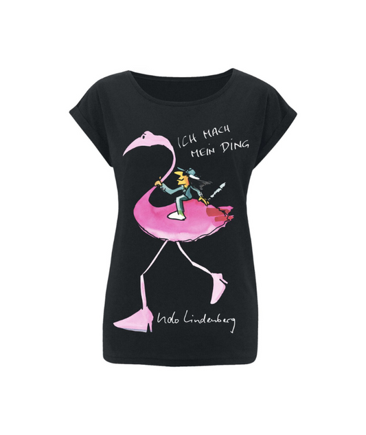 Flamingo Shirt Women schwarz